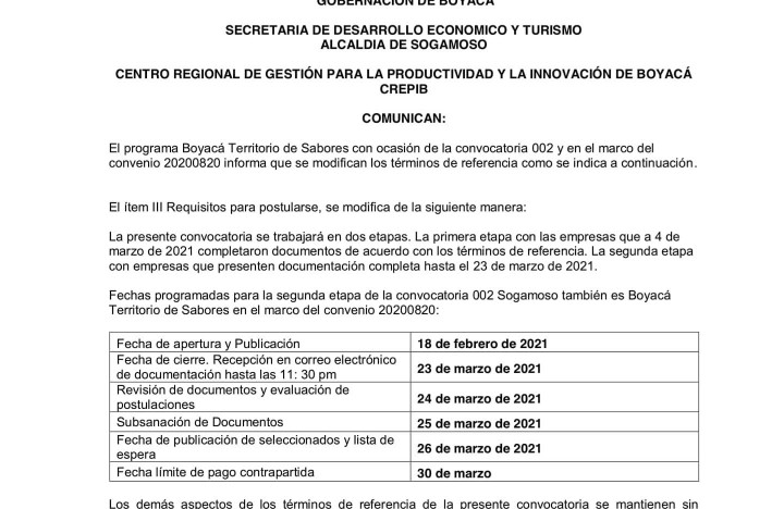 ADENDA No. 1 de la convocatoria 002 ADENDA No. 1.de la convocatori...